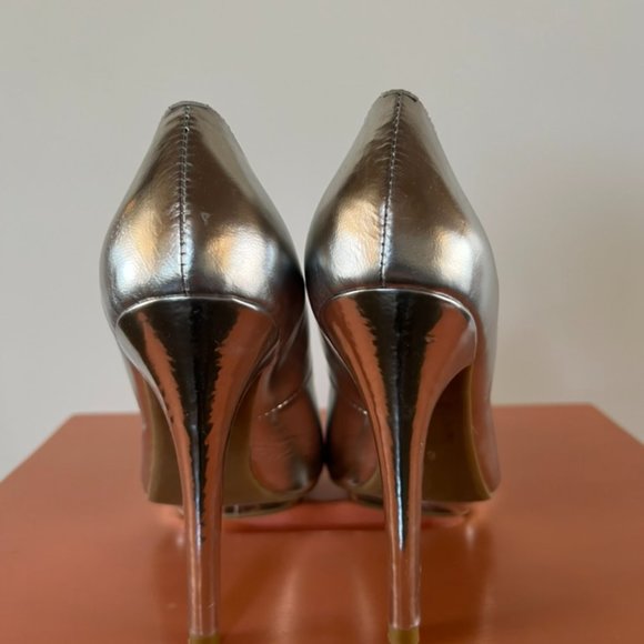 Jeffrey Campbell Silver Leather High Heels - Picture 3 of 5